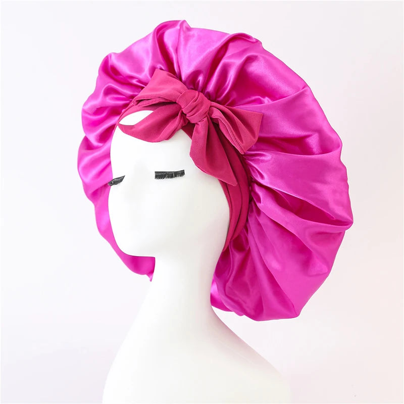 Satin Bonnet Silk Bonnet Adjustable Bonne For Sleeping Hair Bonnet With Tie Band Bonnets For Women Men Women Headwear Night Hat