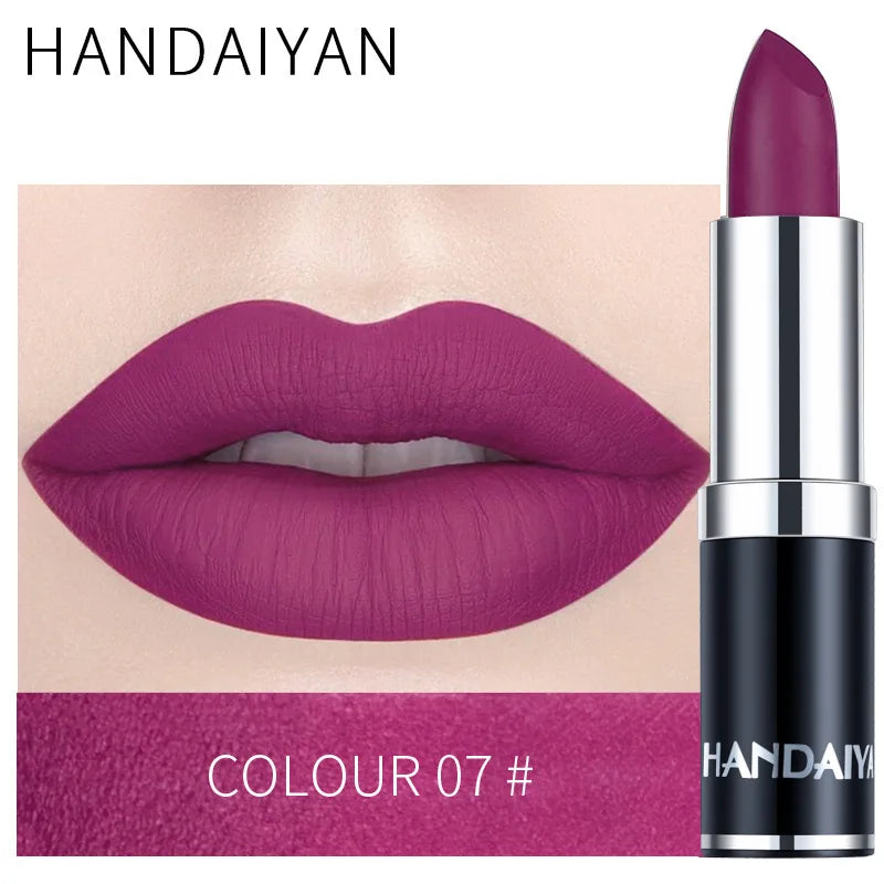 HANDAIYAN 12-color matte velvet lipstick long-lasting waterproof non-stick cup does not fall color lipstick lipstick