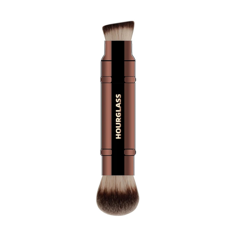 Hourglass Makeup Brush- No.26 Double Head Retractable Foundation Brush Fiber Smudge Face Makeup Brush