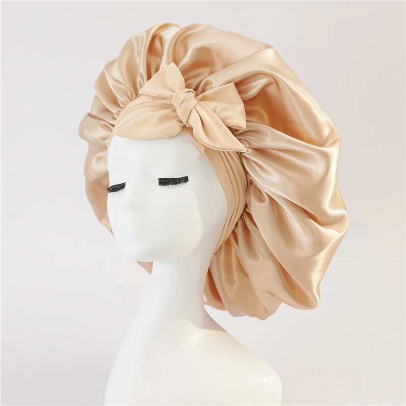 Satin Bonnet Silk Bonnet Adjustable Bonne For Sleeping Hair Bonnet With Tie Band Bonnets For Women Men Women Headwear Night Hat