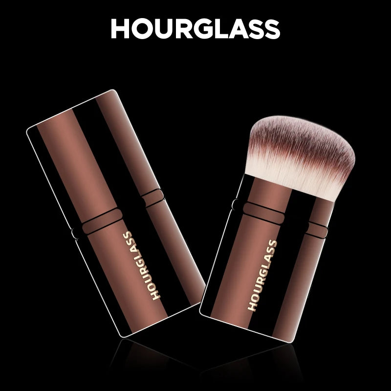 Hourglass Makeup Brush- No.22 Retractable Blush Brush Soft and Skin-friendly Fiber Hair Fashion Design Single Face Brush