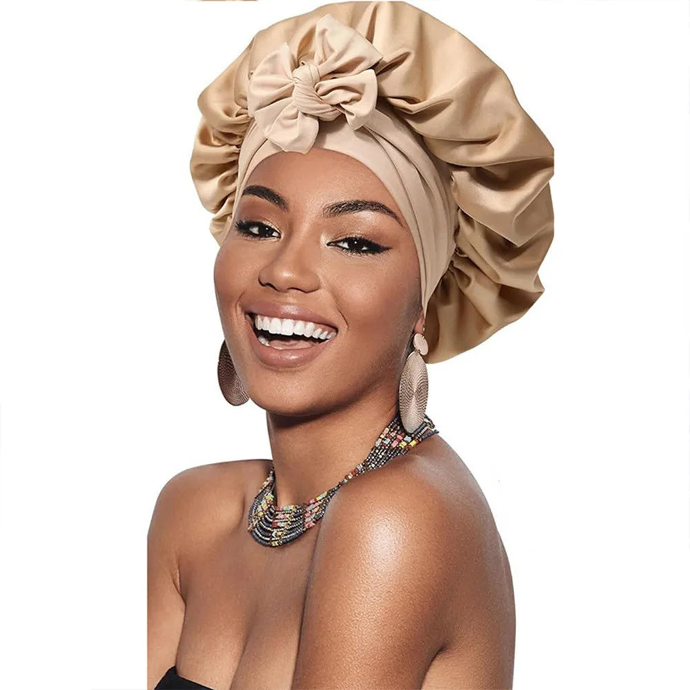 Satin Bonnet Silk Bonnet Adjustable Bonne For Sleeping Hair Bonnet With Tie Band Bonnets For Women Men Women Headwear Night Hat