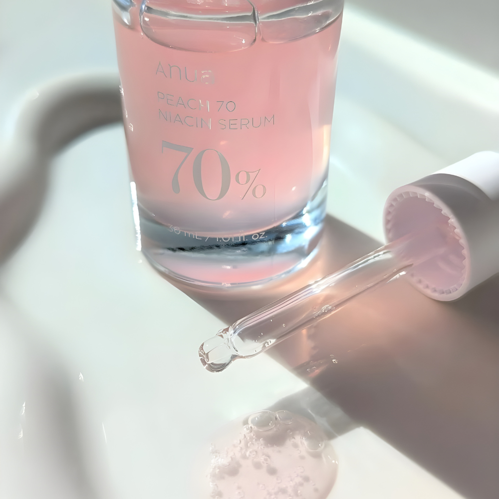 Peach 70% Niacinamide Facial Serum Fade Melanin Moisturzing Shrink Pores Smooth Brightening Skin Care Dark Spot Remover Serum